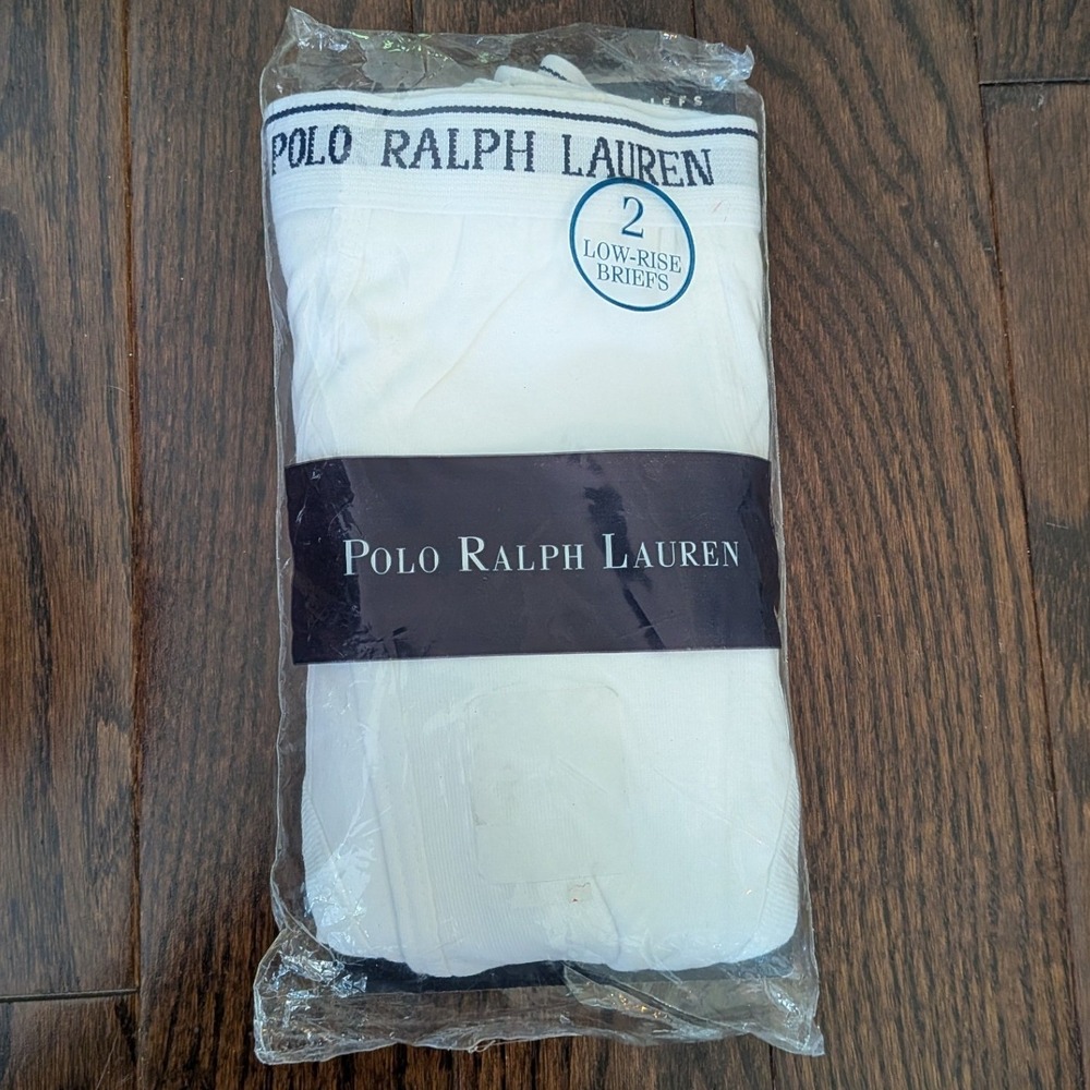 NEW Vtg Polo Ralph Lauren Mens Size 40 XL 2 Pack Low Rise Briefs White Cotton